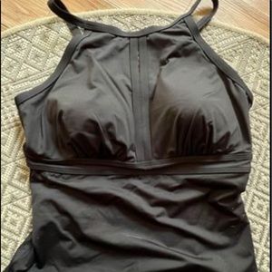 Lands End 18W black tankini swimsuit top brand new
